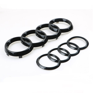 Emblème <span class=keywords><strong>Audi</strong></span> à quatre anneaux en ABS compatible avec la calandre avant Q3/Q5, badge de conversion A5/A6/A4L, emblèmes avant/arrière RS3 réutilisables - Product Image 1