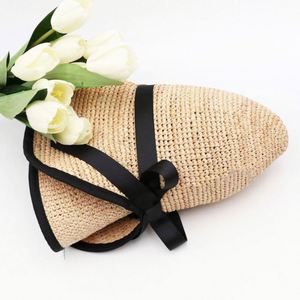 Spring Summer Women Lady Straw Sun Hat Hand Hook Crochet Beach Travel <b>Sunscreen</b> Bucket Hat - Product Image 2