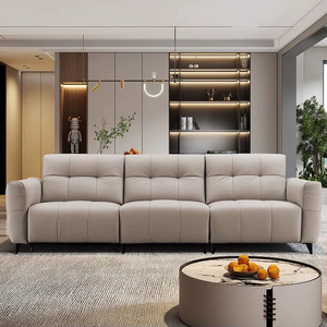 Elegante e moderno di lusso soggiorno mobili eleganti moderni convertibili a tre posti in vera pelle divano <span class=keywords><strong>Design</strong></span> minimalista letto - Product Image 3