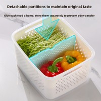 ARMADA AI Contenants de stockage de fruits en PP sans BPA, de qualité alimentaire, hermétiques, à compartiments double couche, avec couvercle rabattable et passoire, moulés par injection