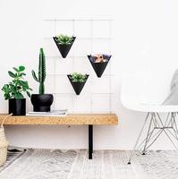 Nouveau pot de fleur en triangle noir non tissé transfrontalier sac suspendu balcon intérieur créatif suspendu mur panier de fleurs pot de plante