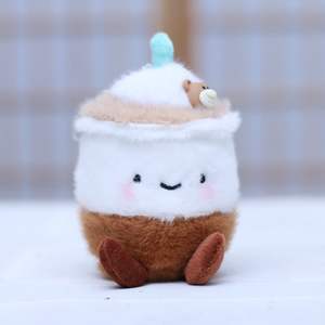 Portachiavi Peluche Bubble Tea Boba 12cm, Giocattolo Morbido a Forma di Frutta, Ciondolo per Borsa, Tazza di Tè al Latte o Caffè, Portachiavi Boba - Product Image 3
