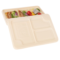 LOKYO Boîte à lunch à amidon de maïs biodégradable à compartiments multiples pour couverts et aliments jetables pour fécule de maïs