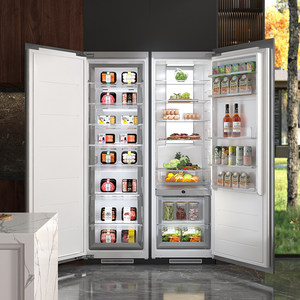 Réfrigérateur encastrable avec refroidissement par vent, sans givre, double porte, ultra-fin, en acier inoxydable, réfrigérateur à porte française - Product Image 2