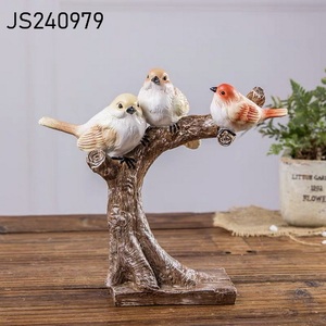 2022 indoor decor bird sound sensor home sensor <span class=keywords><strong>canto</strong></span> uccello con figura di ceppo sensore di movimento statue di <span class=keywords><strong>uccelli</strong></span> in resina - Product Image 2