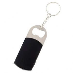 Custom Logo Promotion Gift <b>Mini</b> LED Torch Metal Bottle Opener with Steel <b>Keyring</b> LED 1M/3FT Tape Measure Batteries Included - Product Image 2