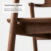 Chaise de salle à manger moderne en bois de frêne massif avec accoudoirs, style mi-siècle, écologique, pour la maison, le bureau, l'école, l'hôtel, couleur personnalisable