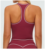 Top Deportivo para Correr con Costuras en Contraste de Color OEM, Sujetador Deportivo a Prueba de Impactos para Actividades al Aire Libre