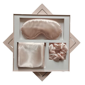 Nouveau Masque de Sommeil en Satin avec Chouchous et Bandeau – 100% Polyester Spandex Toutes Saisons – Favorise un <span class=keywords><strong>Bon</strong></span> Sommeil – <span class=keywords><strong>Cadeau</strong></span> pour Hommes/Femmes - Product Image 2