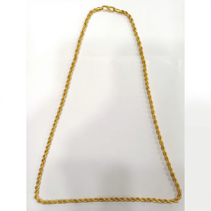 18K Solid Gold <b>Rope</b> <b>Chain</b> Link Necklace Twisted Lobster Clasp Fashion Jewelry for Unisex Party Gift and Daily Wear - Product Image 2