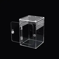 Hochauflösendes Klares Acryl-Terrarium Spezielle Fütterungsbox für Eidechsen, Spinnen und Andere Amphibien-Haustiere