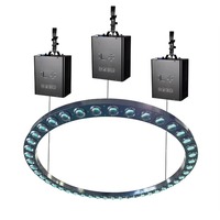 BOTAI 45*20W 4in1 LED cercle faisceau lumineux 6M hauteur de levage 3 élévateurs professionnels blanc 10W DMX aluminium pour une utilisation dans un parc à thème