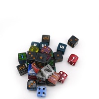 Vente en gros de dés personnalisés en résine pour jeux de rôle DND Pathfinder, 16 mm, 6 faces, imprimés en couleur, avec logo gravé