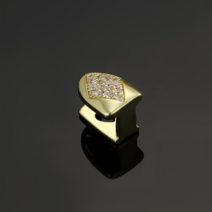 Grillz en or et argent, forme diamant, serti géométriquement, unisexe, pour usage quotidien, grillz raffinés - Product Image 3