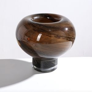 Nordic Medieval High-foot Glass Vase with Gradient Colored Glaze Coastal Desktop <b>Flower</b> <b>Ornaments</b> Decorations Mushroom Style - Product Image 6