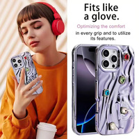 Nouvelle coque de téléphone de tireur de radium ondulé électrolytique pour Samsung Galaxy S25 S24 FE S23 A06 A16 A26 A36 A56 A15