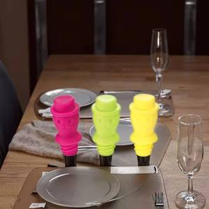 Silicone Reusable <b>Wine</b> Stoppers with Grip Top for Champagne and Beverages Bottle Stopper - Product Image 4