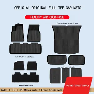 All Weather Car Floor Mats 6pcs Front Rear Cargo Liner Mat Waterproof Anti-Slip Trunk Mat Custom Fit For Tesla Model Y