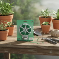 Alambre de atado para plantas de jardín con cortador, recubierto de PE, verde, reutilizable, rollo de cable de sujeción para viñas, flores, tomates, uso en exteriores