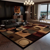 Tapis et carpettes floraux en polyester de grande taille, style rétro vintage du milieu du siècle, avec un dos antidérapant et rembourré pour le salon