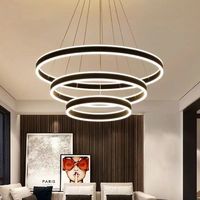 Lustre LED moderne et simple de luxe pour villa allemande, éclairage rectangulaire nordique de salle à manger en aluminium pour le salon et le hall en duplex
