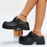 Mules compensées de luxe en EVA pour femme, style sabot épais, idéales pour l'été et le printemps