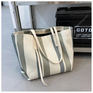 Sac de week-end en toile beige épaisse personnalisé sac d'épicerie géant réutilisable à motif de lettres naturelles avec large poignée - Product Image 1