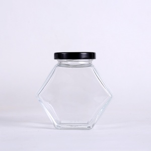 Factory Direct SalesThickened Iron Lid 100ml 180ml 280ml 380ml 730ml Hexagonal Transparent Glass <b>Honey</b> Jar - Product Image 2