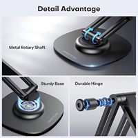 Support de téléphone magnétique rotatif à 360° en aluminium pour bureau et lit, design pliable réglable, base antidérapante pour 17/16/15/14 Pro