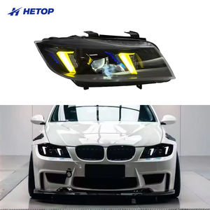 Faros Delanteros HETOP E90 2005-2012, Piezas de Auto de Doble Color, Estilo Ojo de Serpiente Láser, Faro Delantero para <span class=keywords><strong>BMW</strong></span> Serie 3 <span class=keywords><strong>320i</strong></span> 330i, Blanco y Amarillo - Product Image 1