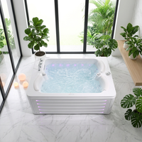 Elegante Bañera de Hidromasaje Independiente de 1.92m, con Laterales LED Huecos de 4 Capas, 36 Jets, Compatible con OEM y ODM