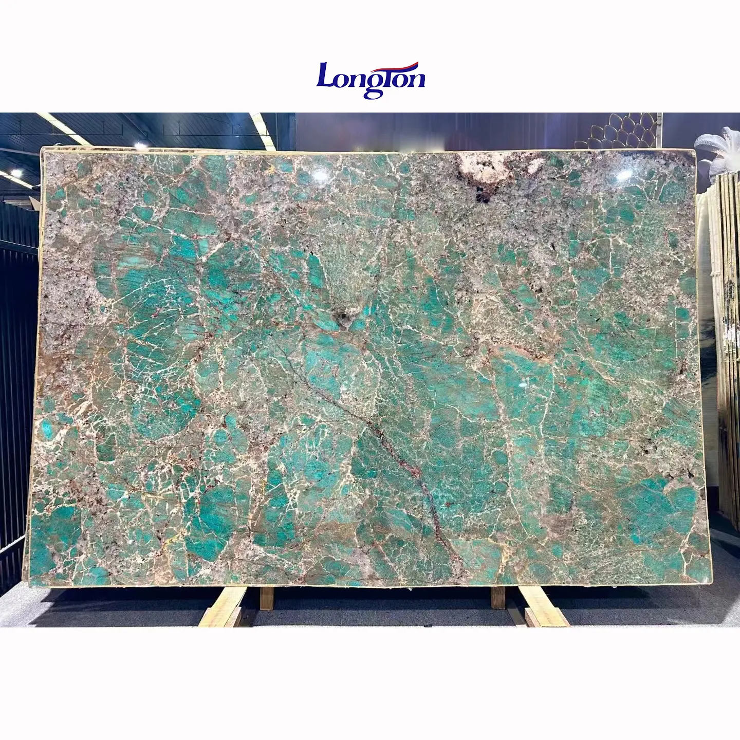 Light Green Quartzite Polished Big Slab Villa Hotel Interior Decoration Bathroom Vanity Table Top Amazonite Turquoise Granite