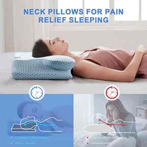 وسادة عنق الرحم بغطاء قابل للإزالة لتخفيف آلام الرقبة ، رغوة الذاكرة الكنتورية ، وسادة دعم الرقبة العظمية المريحة للنوم - Product Image 5