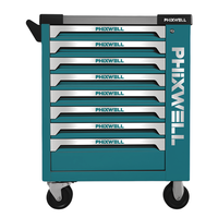 PHIXWELL Armoire à outils de garage à 8 tiroirs Chariot à outils en métal robuste avec ensembles d'outils pour l'atelier de réparation de voitures