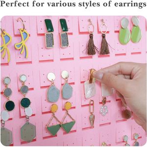 ที่แขวนต่างหูแบบติดผนัง สีชมพู ทำจากผ้าสักหลาด สำหรับเก็บเครื่องประดับสำหรับผู้หญิงและเด็กผู้หญิง ขนาด 24x15.75 นิ้ว - Product Image 4
