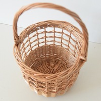Panier de rangement bohème en osier tressé à la main avec poignées, style rustique naturel, polyvalent pour l'organisation, panier à linge, rangement de jouets, salon