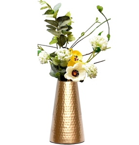 Florero de metal dorado para decoración del hogar antiguo, florero de mesa decorativo de hierro y latón para decoración del hogar - Product Image 5