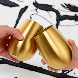 Verre à vin en acier inoxydable noir et argent de 550 ml, verres à vin en métal, boîtes pour vin rouge, champagne, jus, cadeau pour anniversaire - Product Image 3