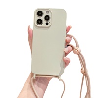 Étui de téléphone portable en silicone liquide de luxe flambant neuf, antichoc, anti-chute, avec cordon, compatible avec 17 Pro Max