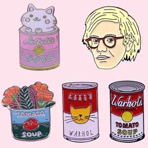 Pelukis Seni Amerika Pin Enamel Ilustrasi Lukisan Penggemar Ransel Pin Kerah Bros Perhiasan Hadiah Grosir Pin Andy Warhol