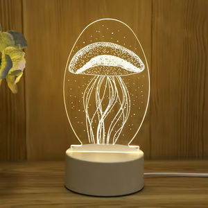 Lámparas LED 3D Modernas con Ilusión Óptica, Lámpara Acrílica Cálida Mini de Dibujos Animados Creativos para Escritorio, Luces Nocturnas, Enchufe Eléctrico, Material ABS - Product Image 5