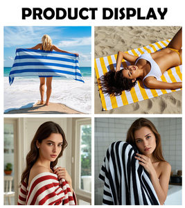 Design gratuit personnalisé grande <span class=keywords><strong>serviette</strong></span> <span class=keywords><strong>de</strong></span> bain <span class=keywords><strong>de</strong></span> haute qualité <span class=keywords><strong>bleu</strong></span> jaune rose vert et <span class=keywords><strong>blanc</strong></span> avec logo brodé 100% coton rayé <span class=keywords><strong>serviette</strong></span> <span class=keywords><strong>de</strong></span> <span class=keywords><strong>plage</strong></span> - Product Image 6