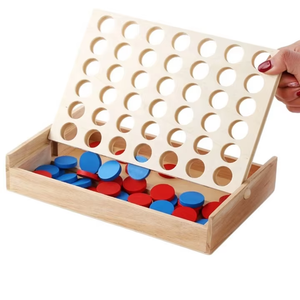 Cổ điển giáo dục có thể gập lại kết nối 4 trong một hàng trò chơi vui gỗ đồ chơi - Product Image 1