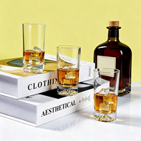 Verre à whisky transparent de 3 oz (100 ml) avec logo personnalisé, base montagne, vide, pour dégustation