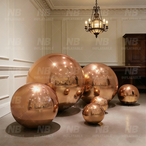 Reusable Rose Gold Inflatable <b>Mirror</b> <b>Ball</b> Birthday Wedding Party Decorations Reflect Big Shiny Decoration Customized Inflatable - Product Image 5