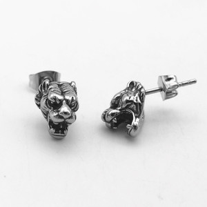 yunnique Tibetan <b>Silver</b> Tiger Head <b>Stud</b> Earrings Titanium Steel Animal Shape Fashion Jewelry - Product Image 3