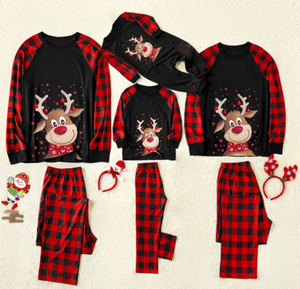 Ensemble de pyjamas de Noël personnalisés en polyester pour toute la famille (hommes, femmes, enfants) – Motif rennes – Vêtements de nuit de Noël – Dropshipping POD MOQ 1PC - Product Image 2