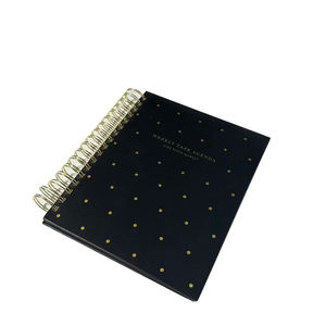 สมุดโน้ตปกแข็งสีดำแบบ Wire-o พร้อมลายนูนสีทองและพิมพ์ลายตามสั่ง - Product Image 3