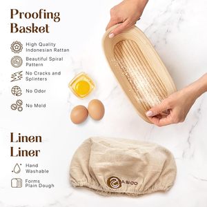 2024 Hot Selling Wholesale Rattan Bread Proofing Basket <b>Set</b> - Product Image 3