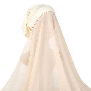 Hijabs instantanés avec bonnet, hijabs en jersey de mousseline unie pour <span class=keywords><strong>femme</strong></span>, <span class=keywords><strong>voile</strong></span> musulman, hijab islamique, écharpe pour <span class=keywords><strong>femme</strong></span>, foulard - Product Image 2